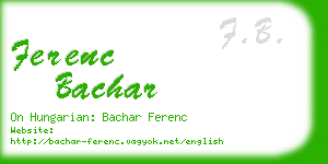 ferenc bachar business card